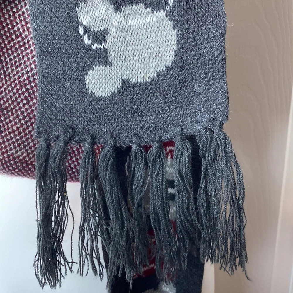 Disney Scarf Fringe Hem Long Mickey Mouse